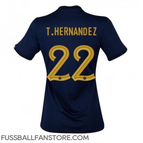 Frankreich Theo Hernandez #22 Replik Heimtrikot Damen WM 2022 Kurzarm